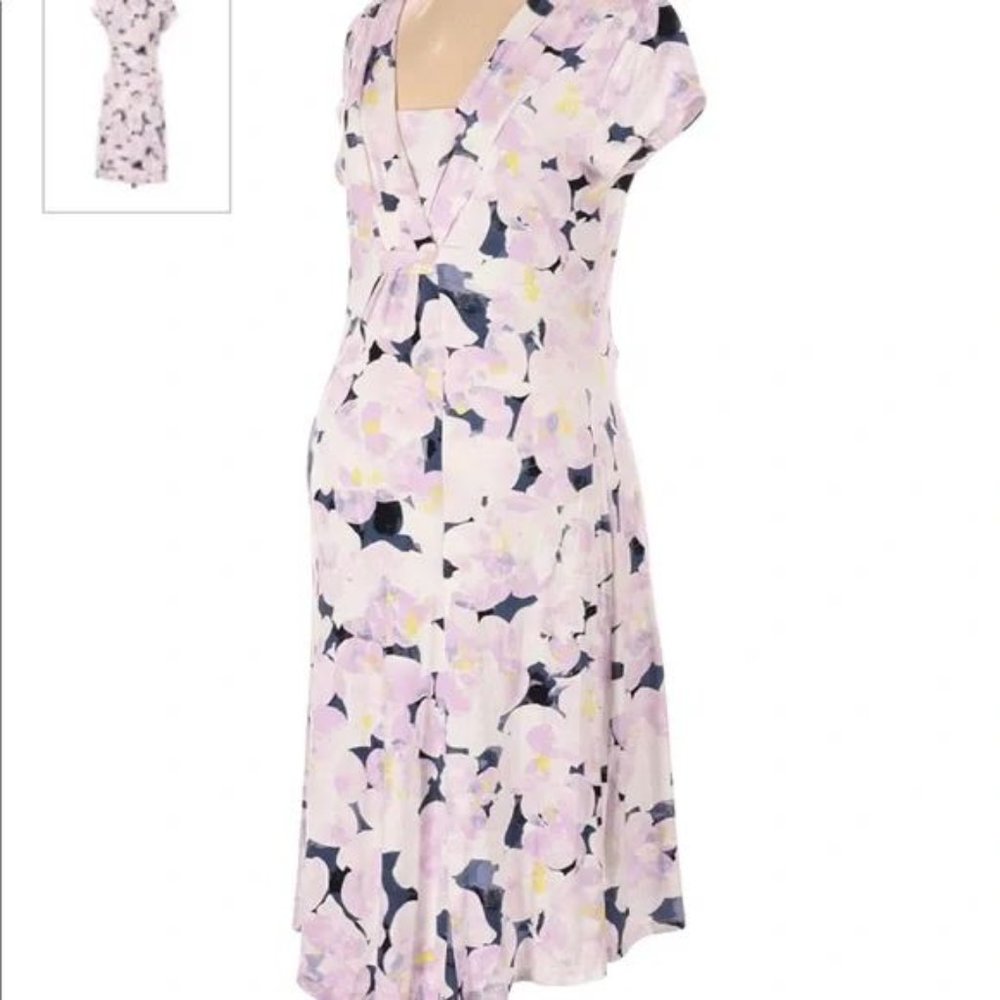 NWT: MATERNITY A Pea in the Pod, Short Sleeve, Purple, Floral Dress; Size S